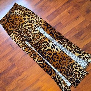 NWOT leopard print maxi skirt